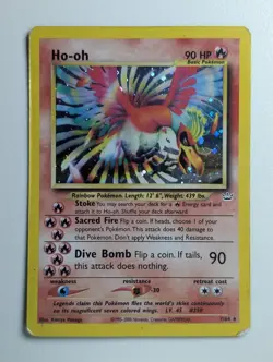 Damaged 2000 Pokemon WOTC Neo Revolution Unlimited Ho-oh 7/64 Holo Rare - Image 1