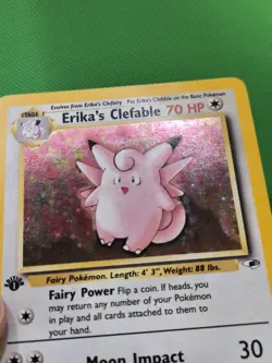 Pokemon TCG Erika's Clefable 003/132 Gym Heroes Holo 1st Edition NM - Image 2