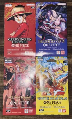 One Piece TCG OP13 OP14 EB03 OP15 Sleeved Booster Pack x4 Lot Of 4 - Image 1