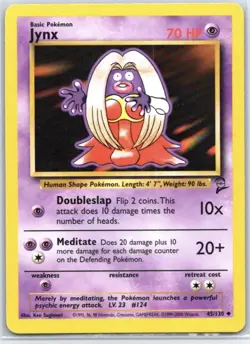 Pokemon TCG Jynx 45/130 Base Set 2 Unlimited Uncommon Card WOTC NM++ SUPER CLEAN - Image 1