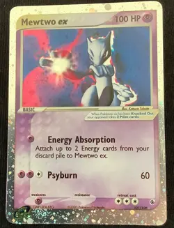 Pokemon Mewtwo ex 101/109 EX Ruby & Sapphire Ultra Rare Holo Basic 100 HP Card - Image 3