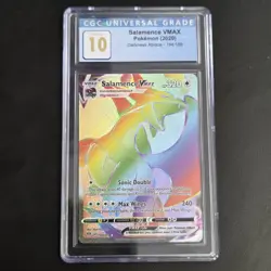 CGC 10 PRISTINE Salamence VMAX Darkness Ablaze 194/189 Rainbow Pokemon Card - Image 1