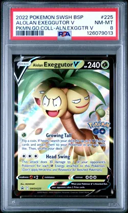 2022 POKEMON SWSH BLACK STAR PROMO #225 ALOLAN EXEGGUTOR V PSA 8 - Image 1