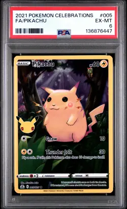 2021 POKEMON CELEBRATIONS #005 FULL ART/PIKACHU PSA 6 - Image 1
