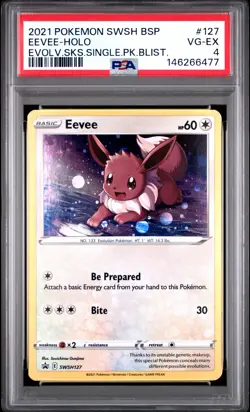 2021 POKEMON SWSH BLACK STAR PROMO #127 EEVEE-HOLO PSA 4 - Image 1