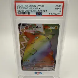 Pokemon Vivid Voltage Secret Rare Rainbow Pikachu VMAX 188/185 ENGLISH PSA 9 - Image 1