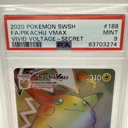 Pokemon Vivid Voltage Secret Rare Rainbow Pikachu VMAX 188/185 ENGLISH PSA 9 - Image 3