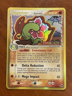 Pokemon TCG-Meganium-EX Dragon Frontiers-4/101-Holo-Rare-Delta Species-STAMPED - Image 1
