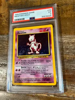 POKEMON 1999 Game MEWTWO Holo #10 PSA 5 Excellent RARE - Image 1