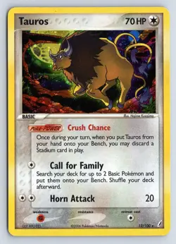 TAUROS 12/100 HOLO RARE CRYSTAL GUARDIANS POKEMON HOLO LP - Image 1