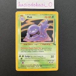 Pokemon Muk 13/62 Fossil Unlimited Holo Rare WOTC MP Condition - Image 1