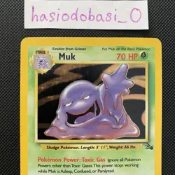 Pokemon Muk 13/62 Fossil Unlimited Holo Rare WOTC MP Condition - Image 3
