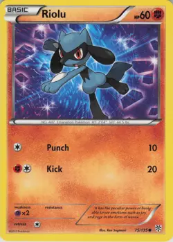 Riolu 75/135 Common Plasma Storm Pokemon Near Mint - Image 1