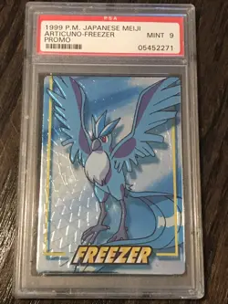 1999 Pokemon Japanese Meiji Articuno Freezer Promo PSA MINT 9 - Image 1