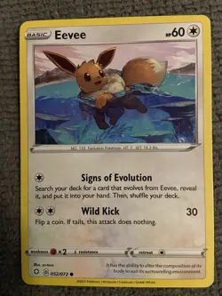 Eevee Common 052/072 Shining Fates Pokemon TCG Basic Stage HP 60 Regular - Image 1