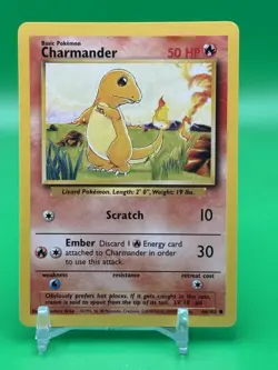 Charmander 46/102 Base Set Regular 1999 Unlimited Pokemon Game TCG NM J0 - Image 1