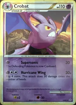 Crobat 14/95 Rare HGSS Unleashed Pokemon Lightly Played - Image 1