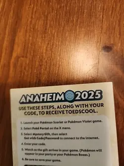 Exclusive Pokemon Worlds Anaheim 2025 Toedscool Code Pokemon Scarlet or Violet - Image 2