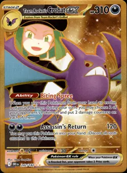 Team Rocket's Crobat ex 242/182 Hyper Rare - Pokemon SV10: Destined Rivals - NM - Image 1