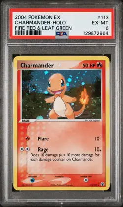2004 POKEMON EX FIRE RED & LEAF GREEN #113 CHARMANDER-HOLO PSA 6 - Image 1