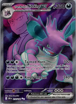TEAM ROCKET'S NIDOKING EX 216/182 ULTRA RARE DESTINED RIVALS POKEMON NM - Image 1