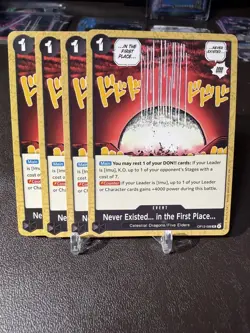 4x One Piece TCG Never Existed... OP13-098 x4 Carrying On His Will Playset NM - Image 1