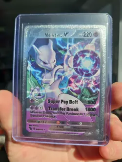 Mewtwo V Silver Foil Fan Art Premium Textured Collector Card - Image 1