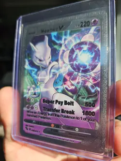 Mewtwo V Silver Foil Fan Art Premium Textured Collector Card - Image 2