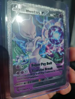 Mewtwo V Silver Foil Fan Art Premium Textured Collector Card - Image 4