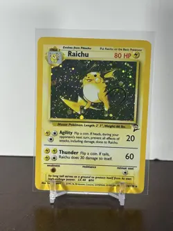 Pokemon TCG Raichu Base Set 2 Holo Unlimited Holo Rare Card 16/130 LP Condition - Image 1