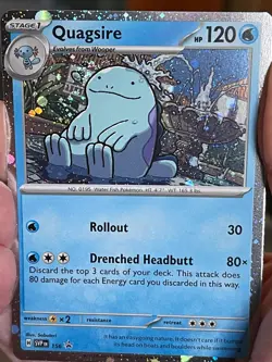 POKEMON QUAGSIRE SVP 156 HOLOFOIL COSMOS PROMO BLACK STAR WITH SWIRL NM CARD - Image 1