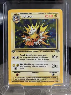 1999 Pokemon TCG Jolteon Jungle Holo 1st Edition Rare Card 4/64 WOTC - Image 1