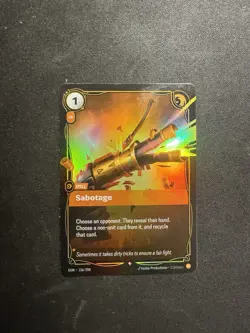 Riftbound Origins - Sabotage - OGN 156/298 - Foil NM/M Card x2 (TWO COPIES) - Image 2