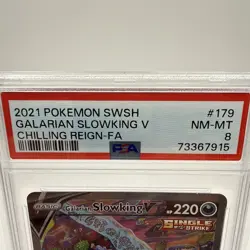 GRADED PSA 8 2021 Pokemon SWSH Galarian Slowking V Chilling Reign-FA #178 - Image 2