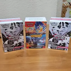 Pokemon Scarlet & Violet White Flare and Surging Sparks Booster Bundles (3 Pack) - Image 1