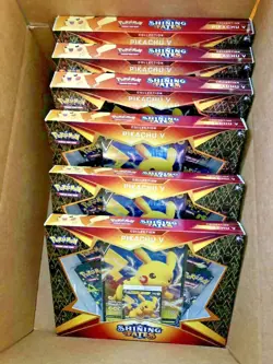 NEW Pokemon Shining Fates lot of 6 Pikachu V Collection Boxes Factory Sealed - Image 1