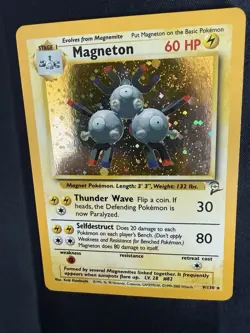 MAGNETON 9/130 HOLO RARE BASE SET 2 POKEMON MP SWIRL!! - Image 1