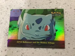 2000 Topps Pokemon Blue Label TV Animation EP10 Bulbasaur Hidden Village Foil NM - Image 1