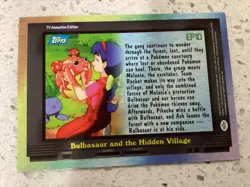 2000 Topps Pokemon Blue Label TV Animation EP10 Bulbasaur Hidden Village Foil NM - Image 4