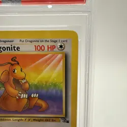 1999 POKEMON FOSSIL #19 DRAGONITE NON HOLO UNLIMITED MINT PSA 8 - Image 5