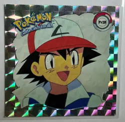 ASH KETCHUM 1999 POKEMON ARTBOX SERIES Rare Silver Foil ANIME STICKER NM - Image 1