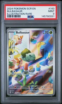 2024 Pokemon Stellar Crown Bulbasaur #143/142 PSA 9 Special Illustration Rare - Image 1