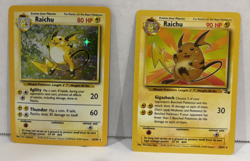 SET of 2: 1999 Pokeman Cards RAICHU *** HOLO ***#14 & RAICHU (Fossil Set) #29 - Image 1