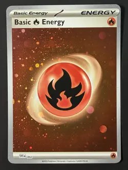 HD Fire Energy Cosmos Holo with Mew Tail Swirl SVE MEW 002 151 Pokemon Card - Image 2