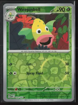 Weepinbell Common SV: Scarlet & Violet 151 070/165 NM Pokemon Card Reverse Holo - Image 1