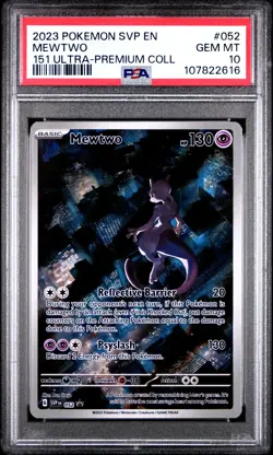 2023 POKEMON SVP EN-SV BLACK STAR PROMO 151 ULTRA-PREM COLL #052 MEWTWO PSA 10 - Image 1