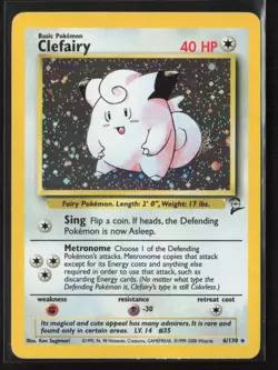 Pokemon Base Set 2 Clefairy Holo Rare #006/130 - Image 1