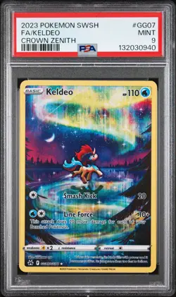 2023 POKEMON SWORD & SHIELD CROWN ZENITH #GG07 FULL ART/KELDEO PSA 9 - Image 1