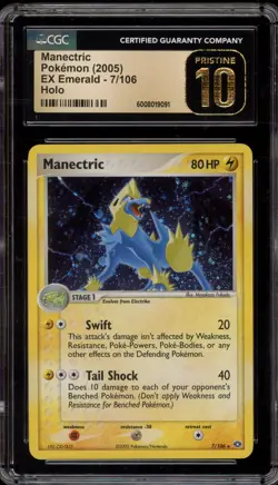 Pokemon Manectric EX Emerald Holo Rare #7 CGC 10 Pristine - Image 1