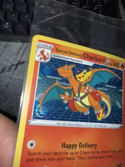 Pokemon Special Delivery Charizard SWSH075 Black Star Promo Sealed Orb Swirl - Image 2
